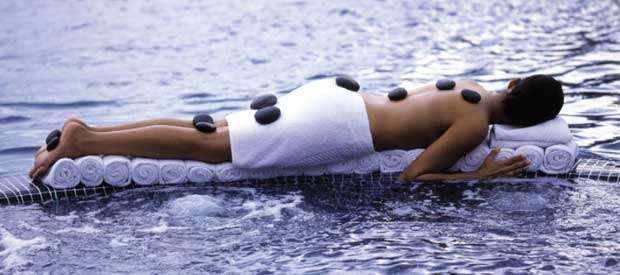 Stone treatment by the pool