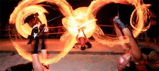 Blue Parrot Beach Fire Show Cancun